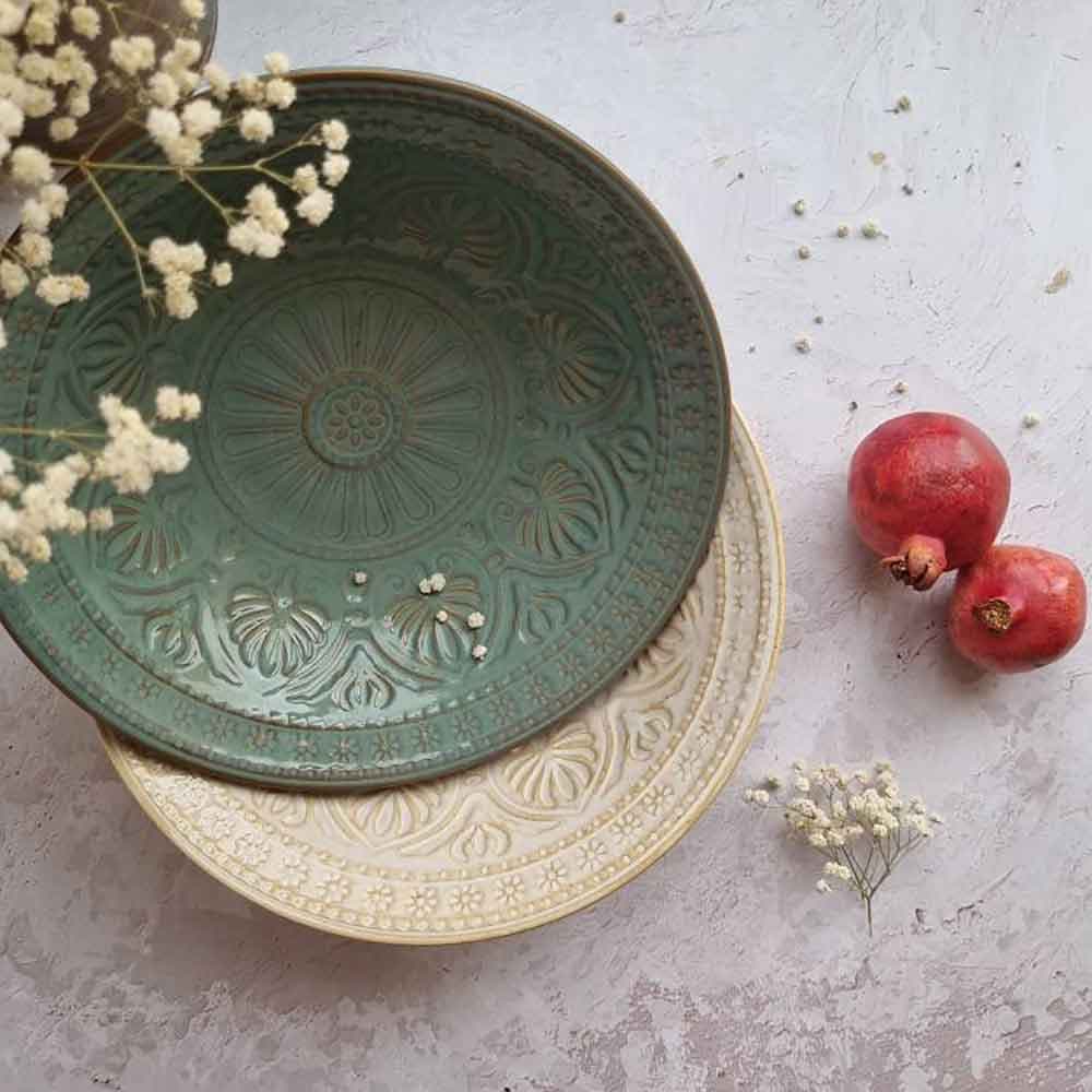 کاسه روستیک بزرگ طرح گل (6679) — تصویر ۸
