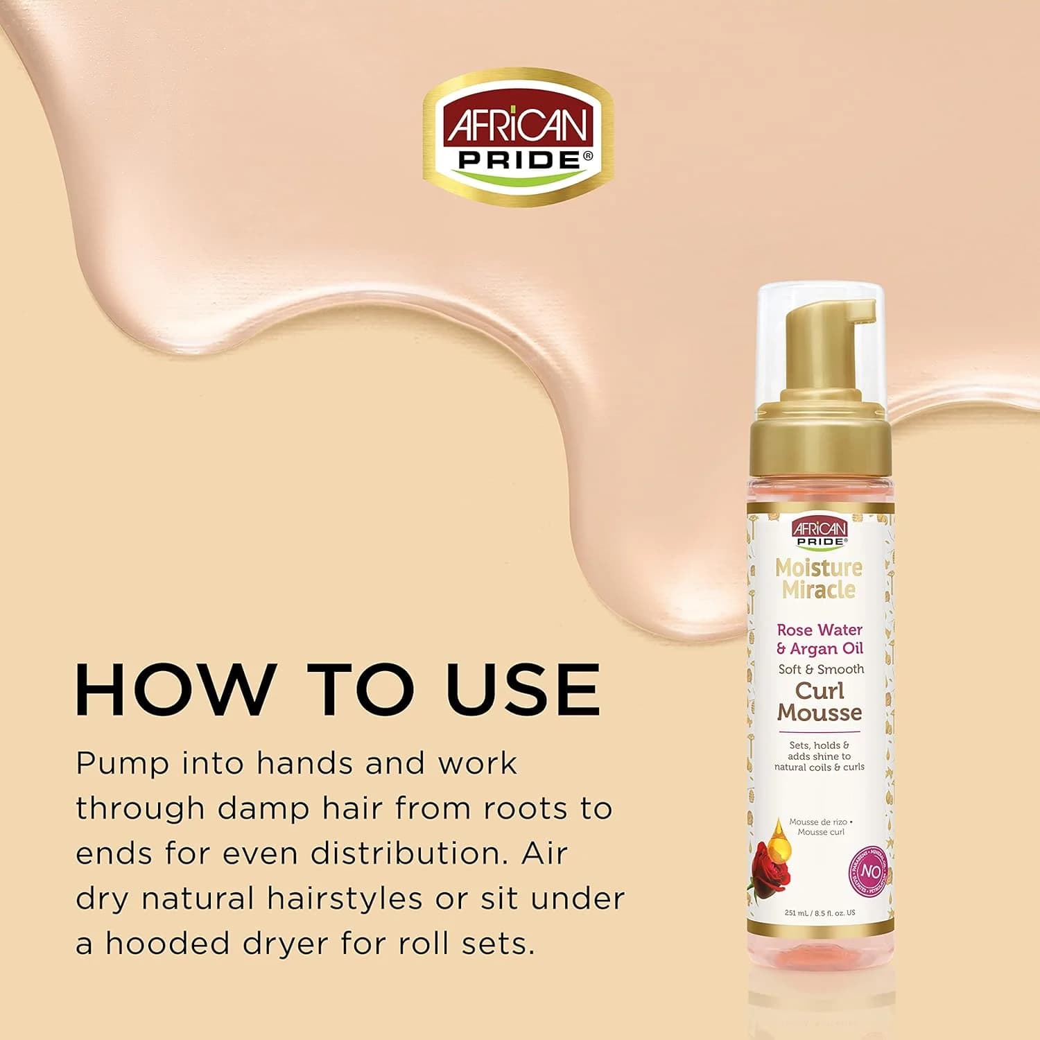 موس مو فر آفریکن پراید مدل Rose Water and Argan Oil — تصویر ۸