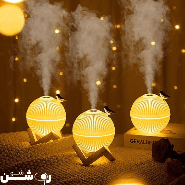 بخور سرد دوکار طرح ماه moon light برند LARK Humidifier — تصویر ۳