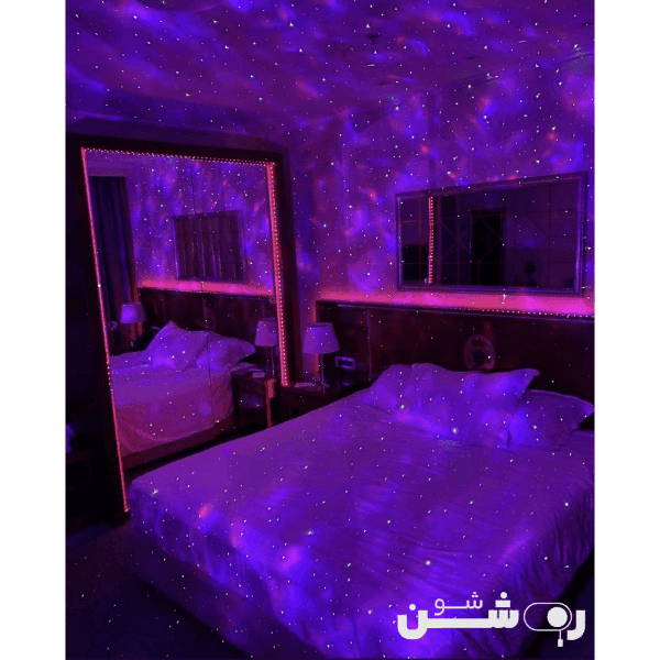 چراغ خواب کهکشانی بلوتوثی موزیکال لیزردار دارای دو اسپیکر اورجینال — تصویر ۴