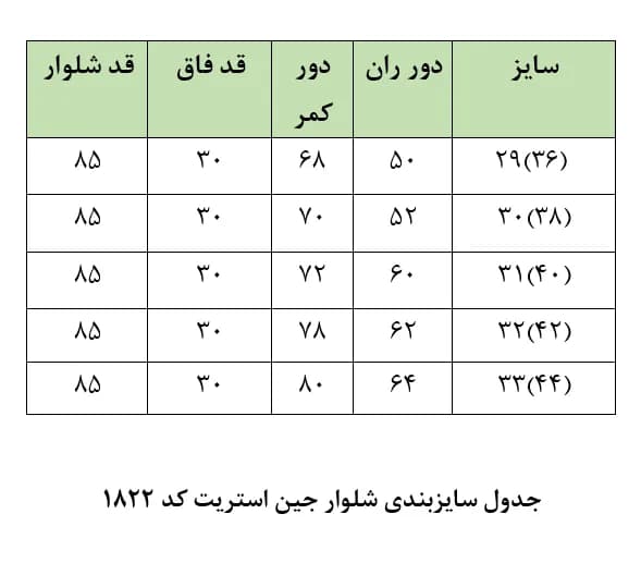 شلوار جین زنانه مدل واید لگ کد 1822 قد 80 — تصویر ۵