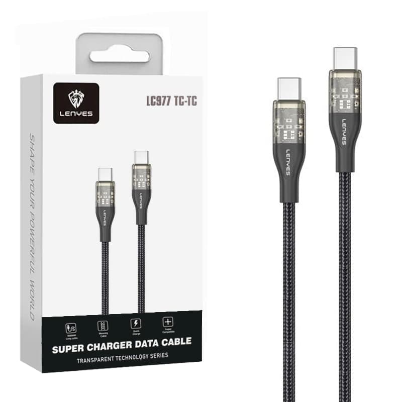 کابل شارژ تایپ سی به تایپ سی لنیس Lenyes-LC977 TC-TC — تصویر ۵