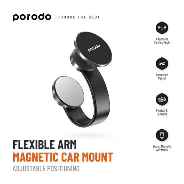 هولدر و پایه نگهدارنده پرودو PORODO MAGENTIC CAR MOUNT PD-MGHSCM مگنتی — تصویر ۲