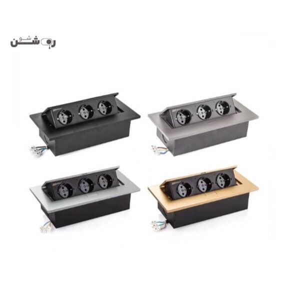 پریز توکار ملونی سه پریز کد 10016 — تصویر ۲