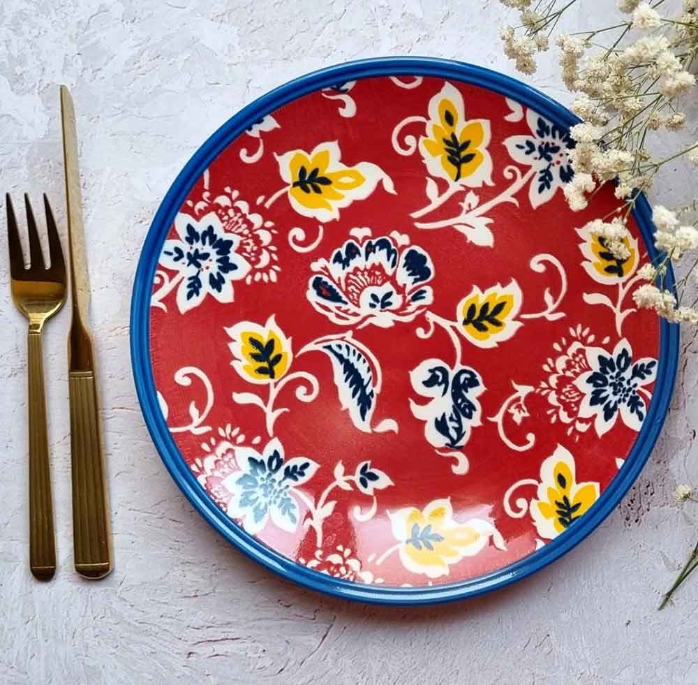 سرویس غذاخوری گلدار زرشکی (4598) — تصویر ۲