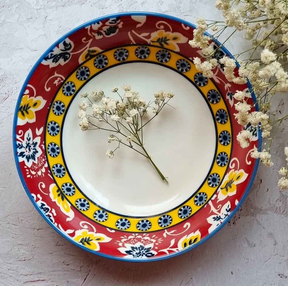سرویس غذاخوری گلدار زرشکی (4598) — تصویر ۵