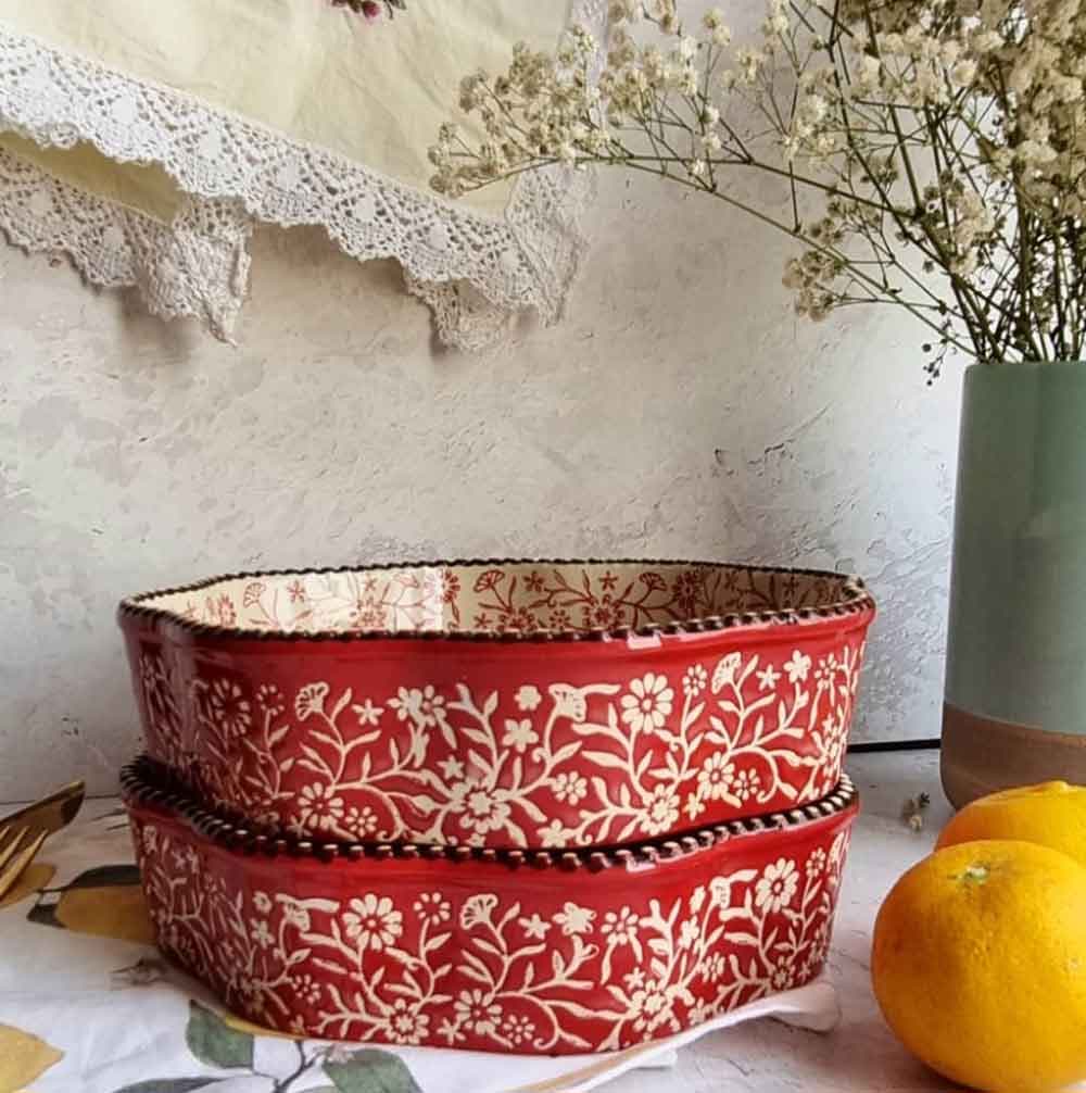 تابه کنگره مهره ای گل قرمز دنی هوم(07_01) — تصویر ۳