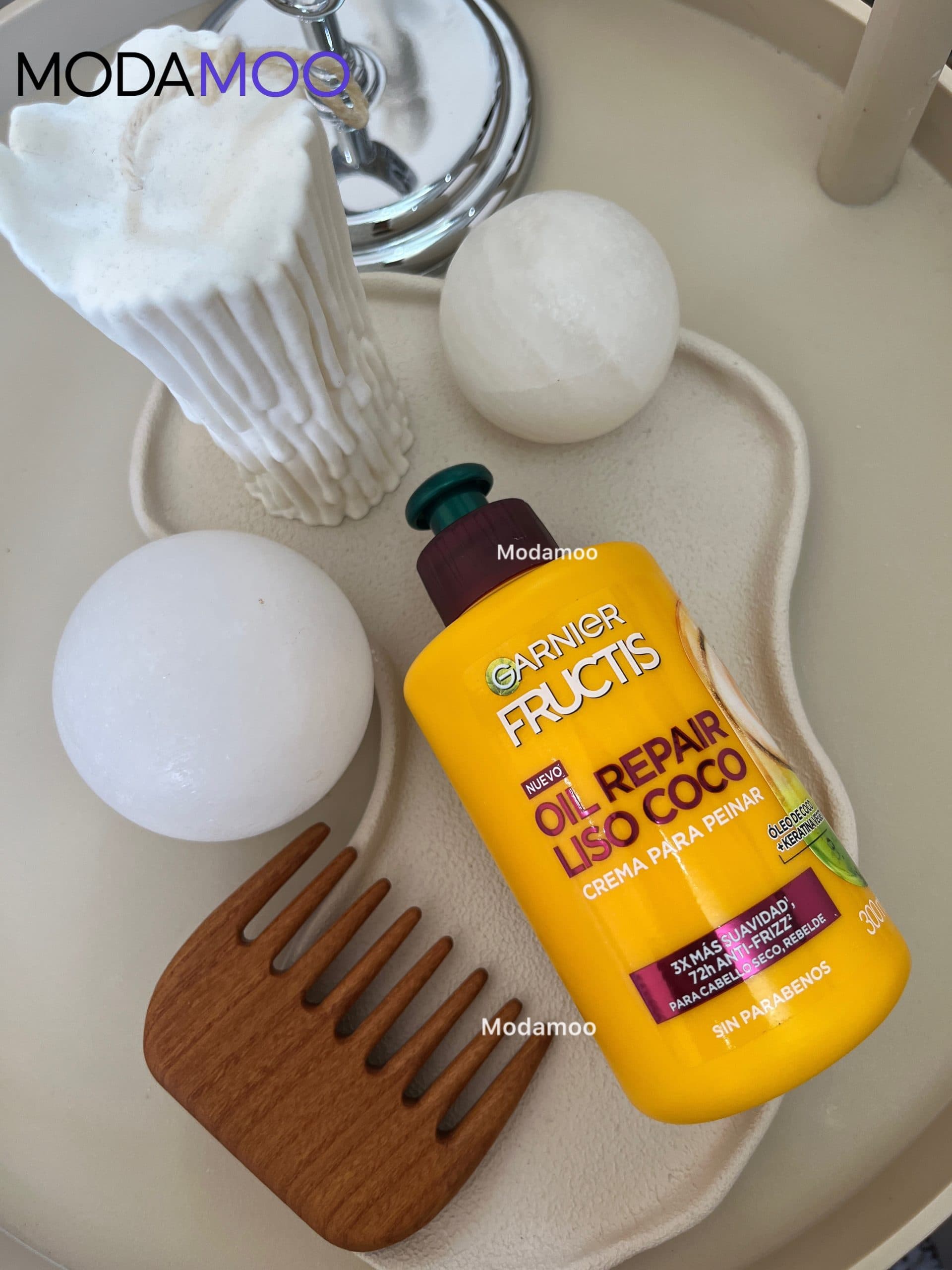 کرم مو بعد حمام ترمیم کننده و ضد وز گارنیر مدل oil repair Liso Coco — تصویر ۶