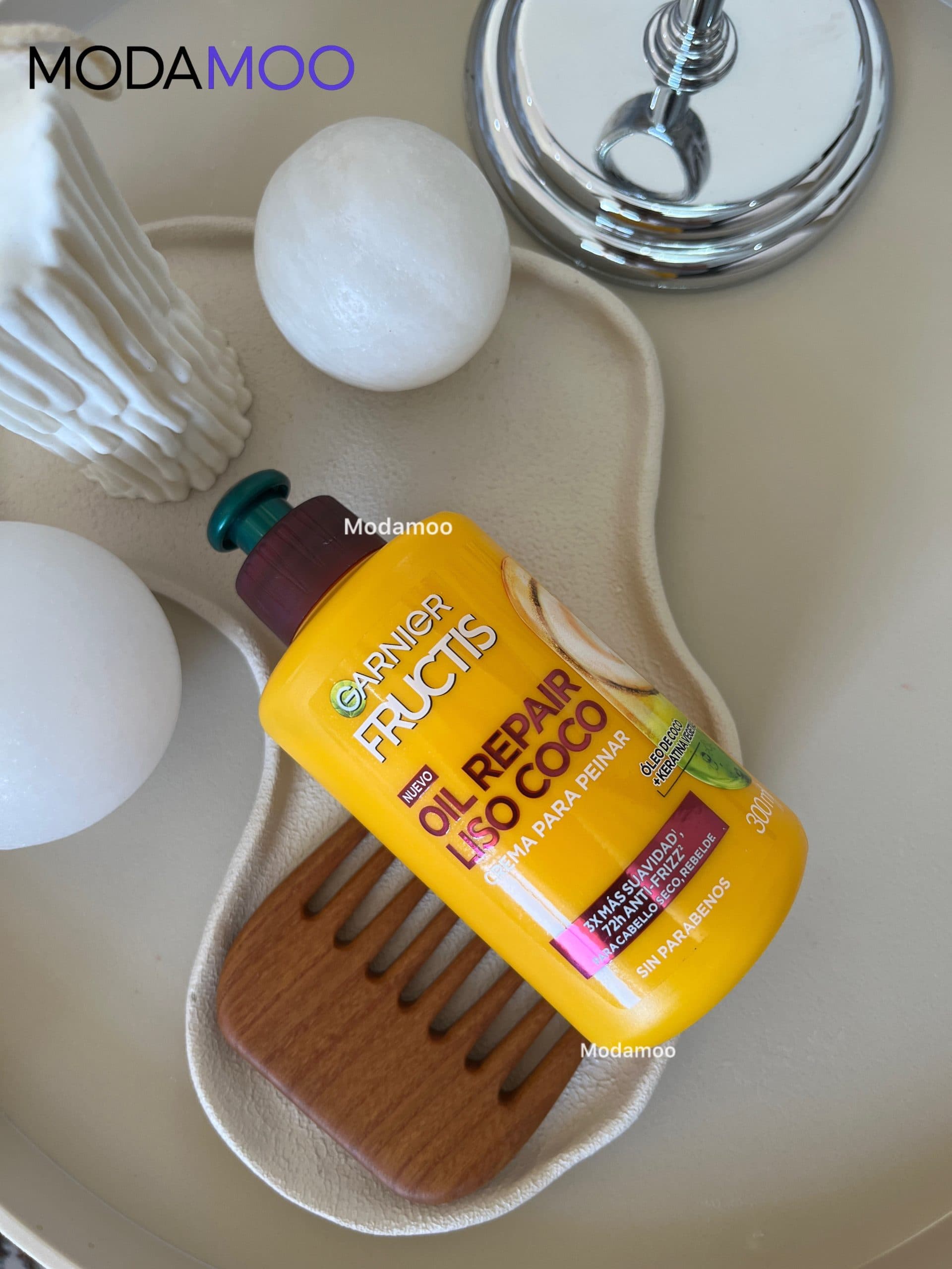 کرم مو بعد حمام ترمیم کننده و ضد وز گارنیر مدل oil repair Liso Coco — تصویر ۸