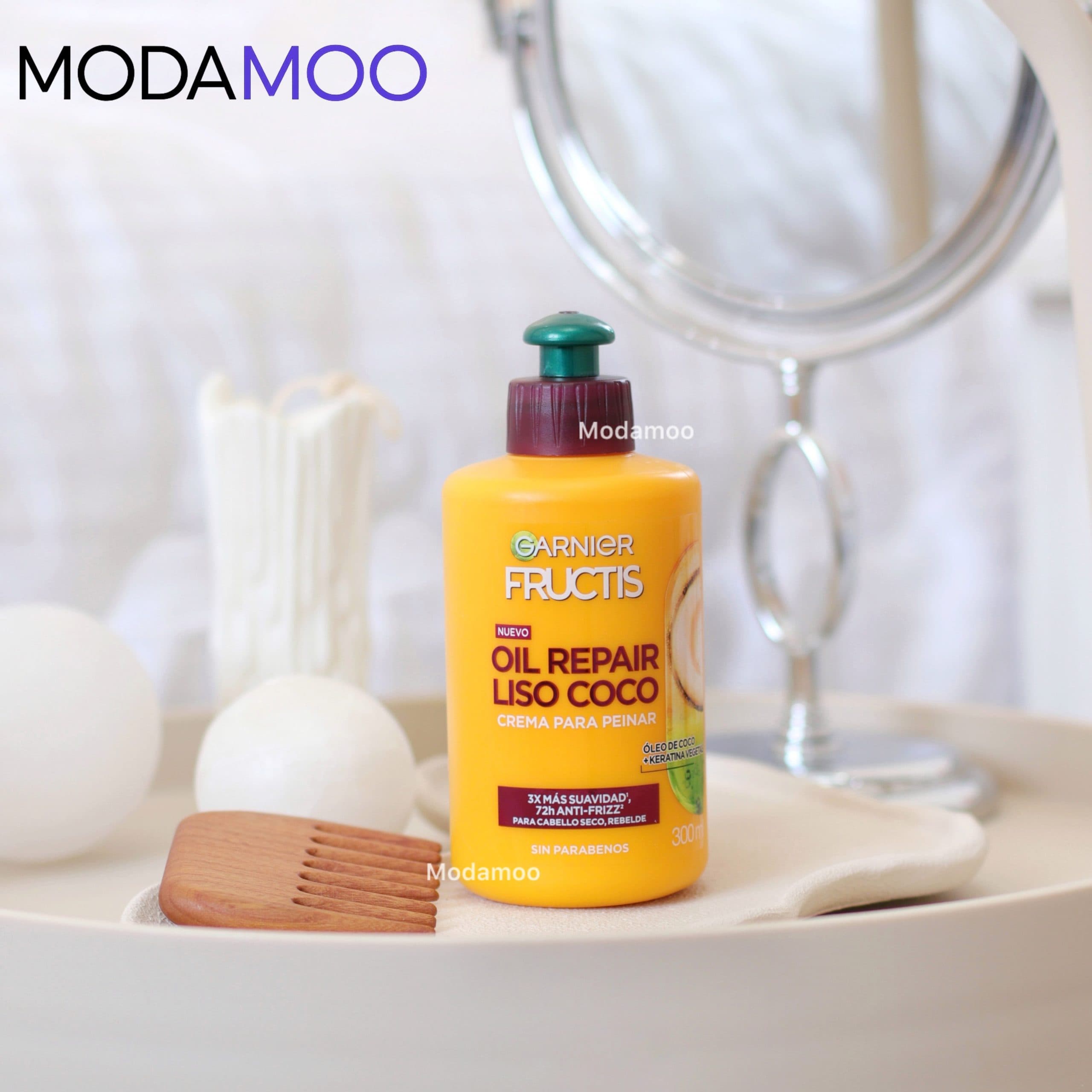 کرم مو بعد حمام ترمیم کننده و ضد وز گارنیر مدل oil repair Liso Coco — تصویر ۵