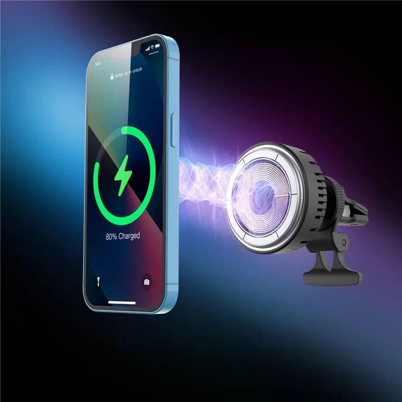 هولدر و شارژر وایرلس مگنتی چند کاره پاورولوژی Powerology MagSafe Charger PCCSR010 توان ۱۵ وات — تصویر ۵