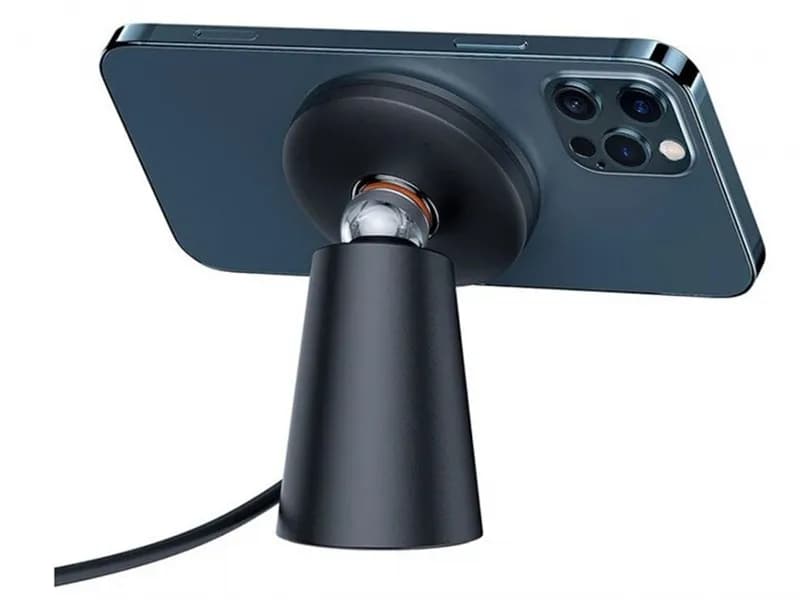 هولدر و شارژر وایرلس رومیزی بیسوس Baseus Simple Magnetic CCJJ000001 توان ۱۵ وات برای آیفون ۱۲ به بعد — تصویر ۳