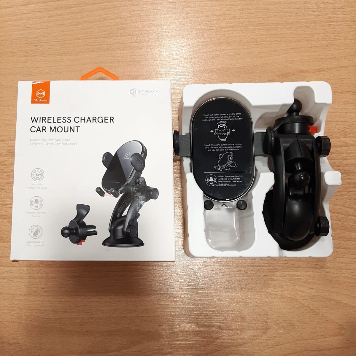 هولدر و شارژر وایرلس چند کاره هوشمند مک دودو Mcdodo CH-7620 Intelligent Air Mount توان ۱۵ وات — تصویر ۵