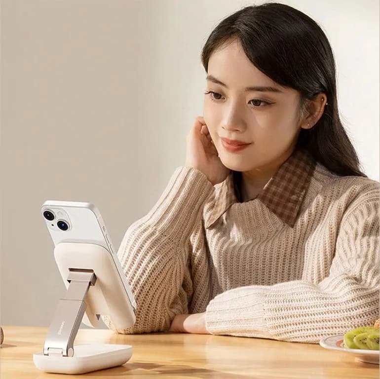 هولدر و پایه نگهدارنده رومیزی بیسوس BASEUS HP008 SEASHELL B10551501411 دارای آینه — تصویر ۱۰