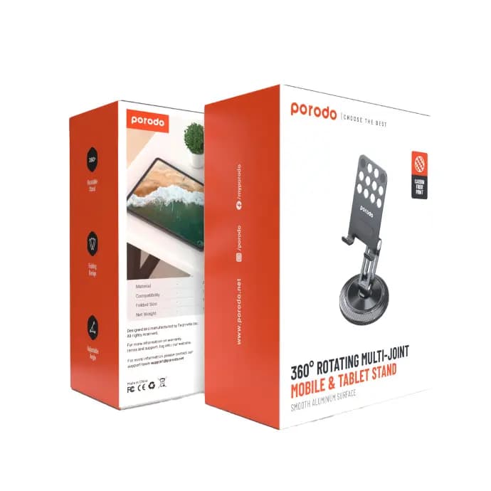 هولدر و پایه نگهدارنده رومیزی ۳۶۰ درجه پرودو Porodo PD-ACPS360 Phone Stand — تصویر ۷