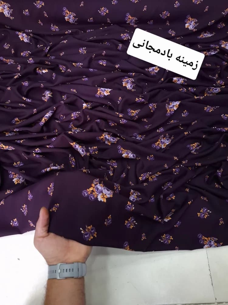 پارچه نخ کشمیر گاما بادمجانی — تصویر ۳