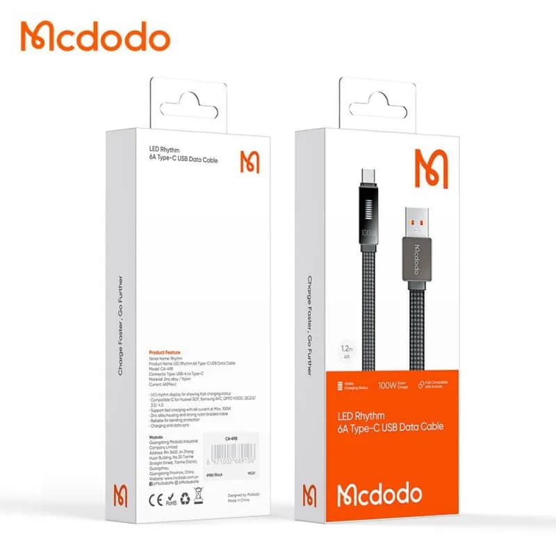 کابل Type C مک دودو مدل Mcdodo CA-4980 توان ۱۰۰ وات — تصویر ۷