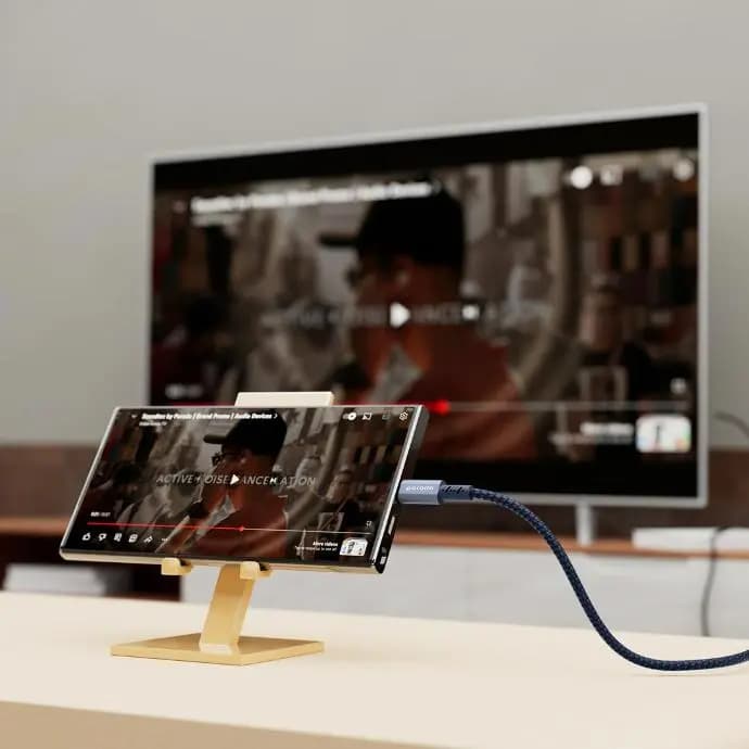کابل HDMI به Type-C پرودو Porodo Type C HDMI 4K Braided Cable PD-4KHDMC طول ۱.۸ متر — تصویر ۴
