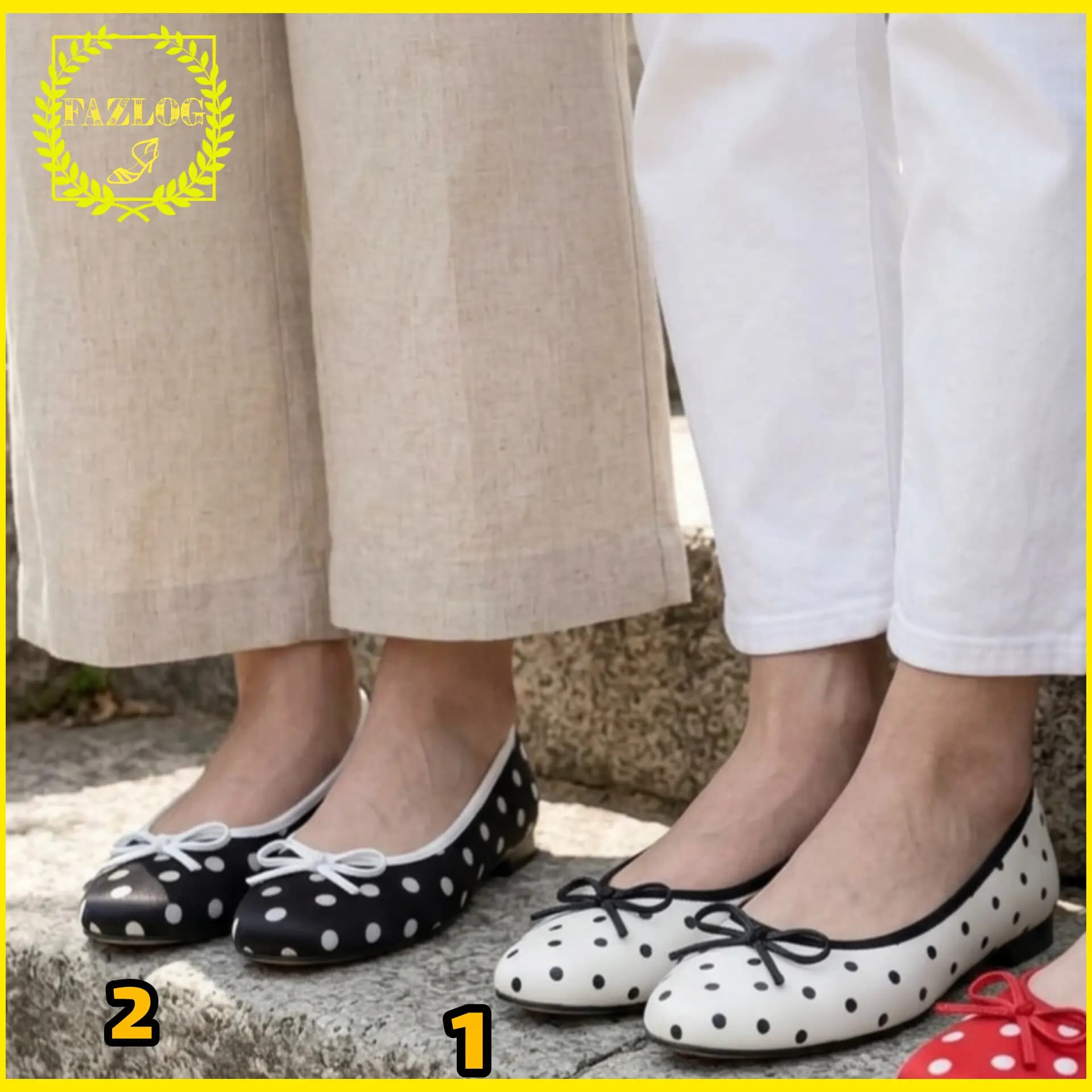 کفش کالج عروسکی خال خالی زنانه — تصویر ۲
