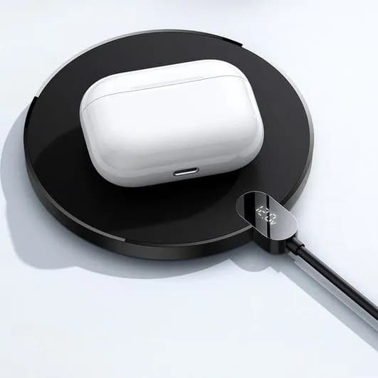 شارژر وایرلس بیسوس Baseus Digital LED Display Gen 2 Wireless Charger CCED000001 توان ۱۵ وات — تصویر ۵
