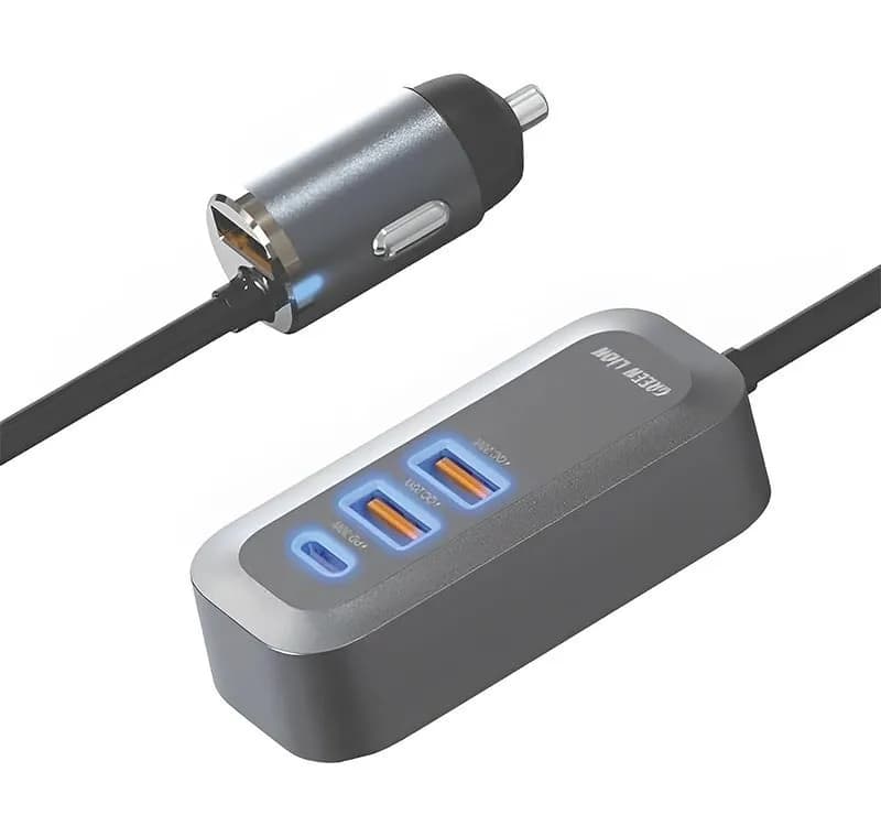 شارژر فندکی گرین لاین Green Lion Triple QC and PD Car Charger GN100WPDQCBK توان ۱۰۰ وات — تصویر ۵