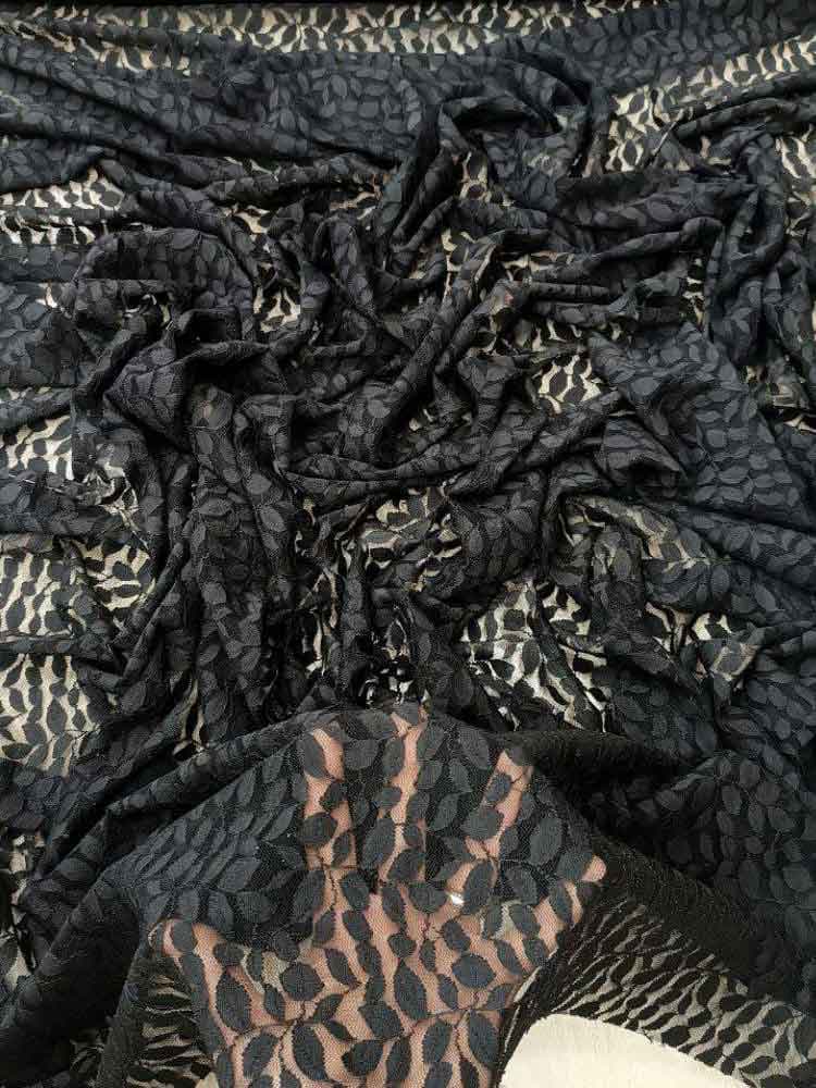 دانتل گل برجسته بادامی‌ 5050 مشکی — تصویر ۲