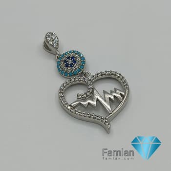پلاک توگردنی نقره زنانه کد 1354 — تصویر ۸