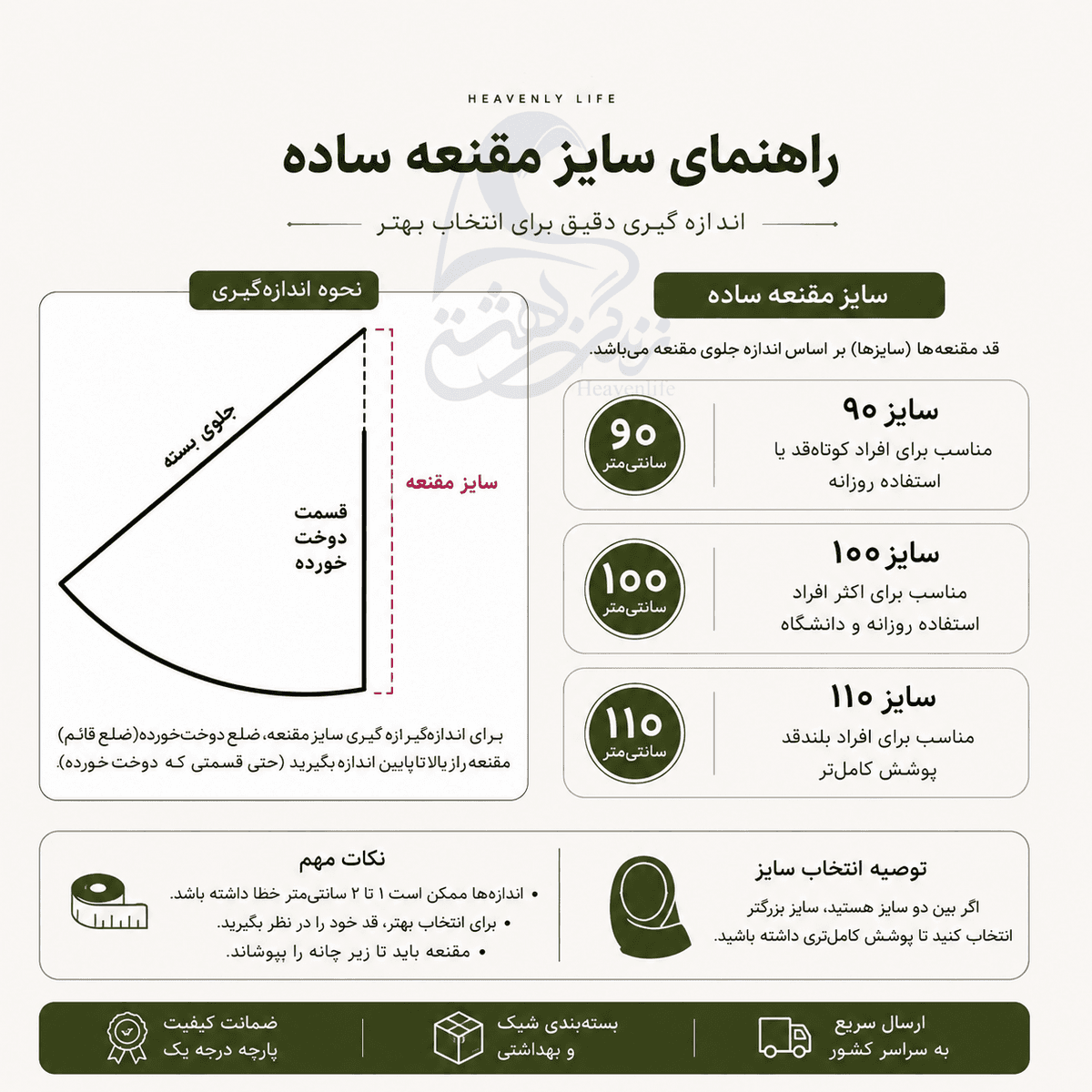 مقنعه نخی بروجرد سایز 110 — تصویر ۳