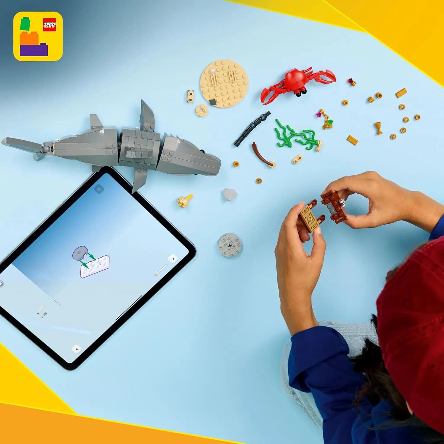 لگو کریتور کوسه درنده با صندوق گنج کد 31381 — تصویر ۶