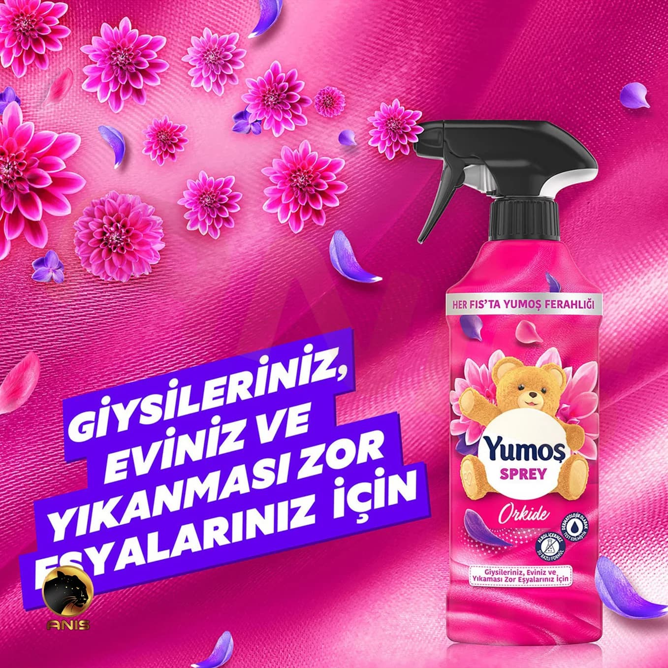 اسپری خوشبوکننده Orkide یوموش با رایحه گل ارکیده 450 میل — تصویر ۲