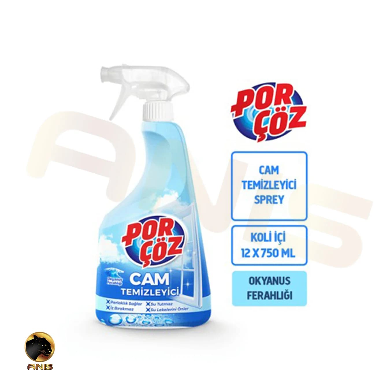 اسپری شیشه پاک کن Cam Temizleyici پورچوز 750 میل — تصویر ۲