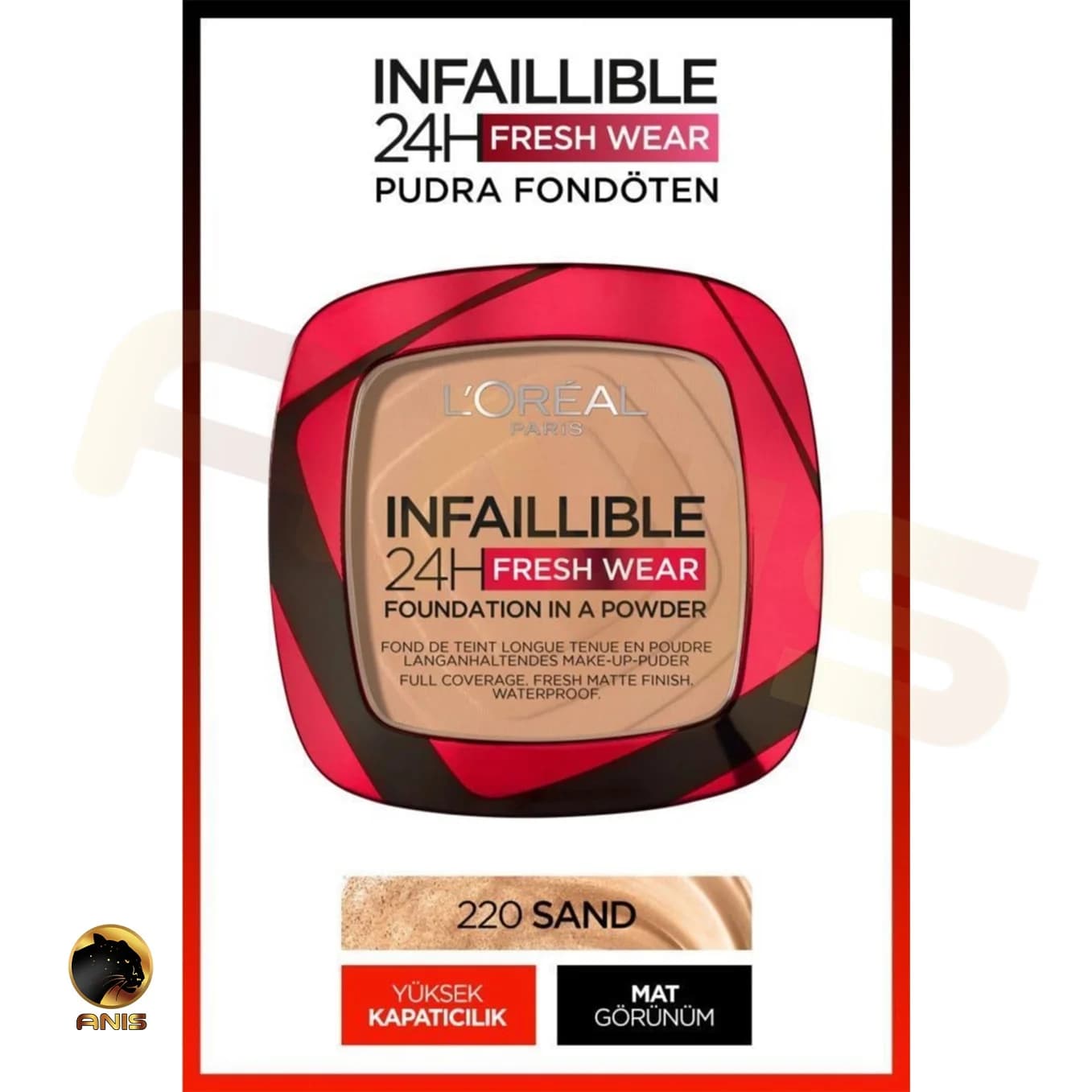 پنکیک صورت Infaillible 24H 220 Sable sand لورال 9 گرم — تصویر ۵