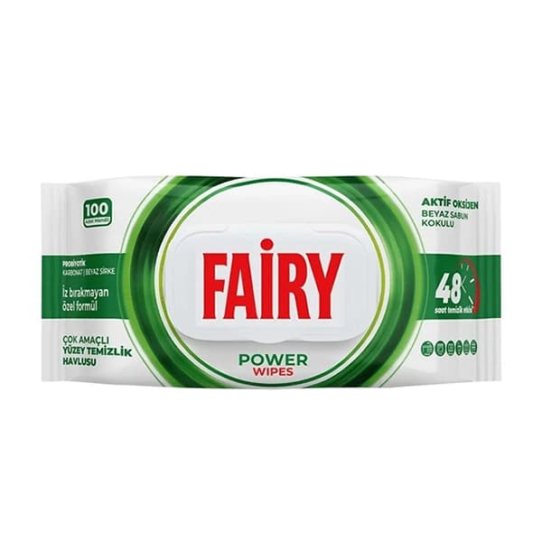 دستمال مرطوب تمیز کننده چند منظوره سطوح فیری Fairy با رایحه صابون سفید بسته ۱۰۰ عددی