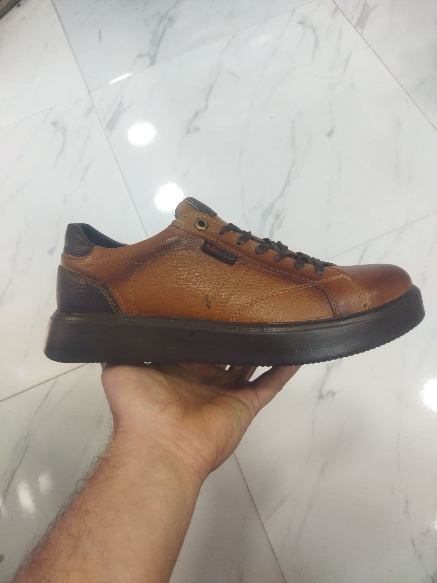 ونس مردانه چرم طبیعی مشکی , عسلی 40_45 — تصویر ۴