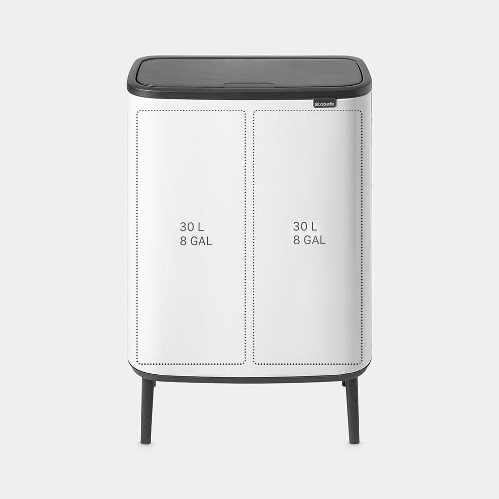 سطل زباله 30+30 لیتر چهارپایه سفید برابانتیا brabantia — تصویر ۱۲