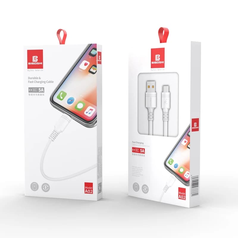 کابل تبدیل USB به USB-C بیبوشی مدل A02.DATA.5A.FCHARGE طول 1 متر کدm23390 — تصویر ۴