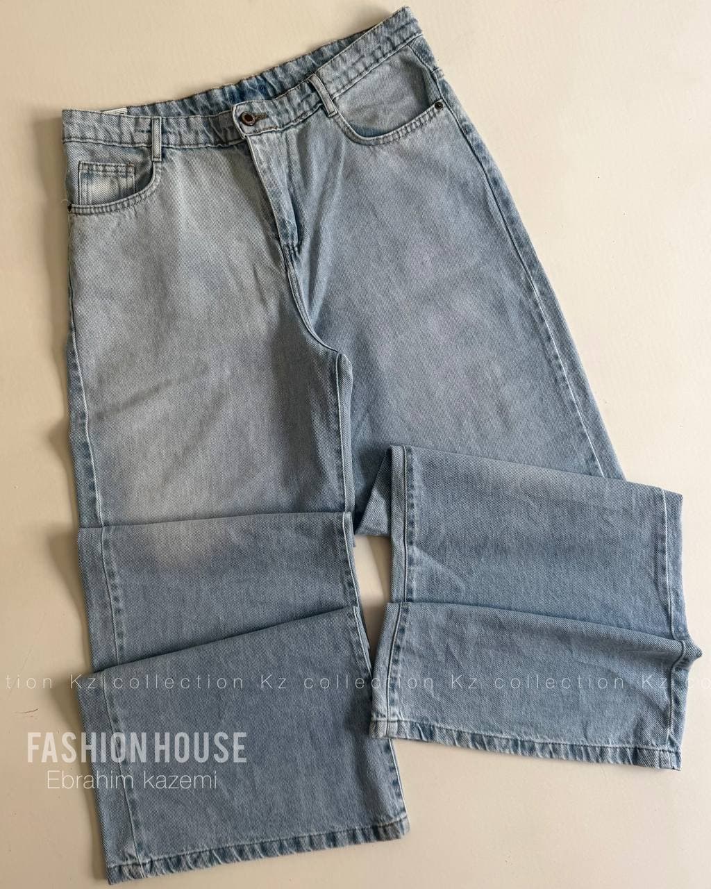 شلوار بگ آبی size32