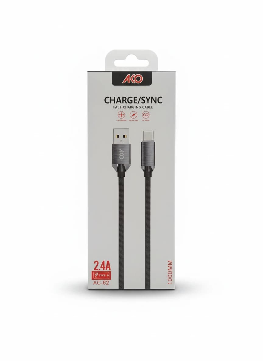 کابل تایپ سی فست شارژ AKO ac62