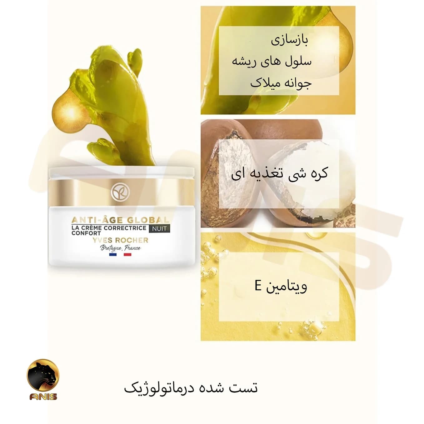 کرم شب anti age global ضد چروک و احیا کننده پوست ایوروشه 50 میل — تصویر ۵