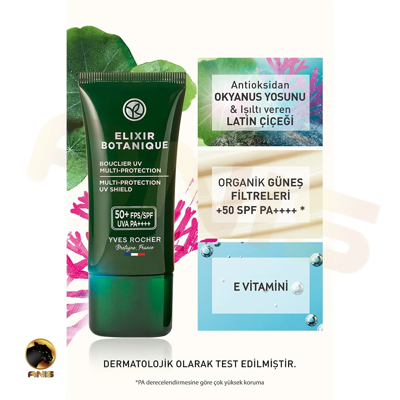 کرم ضد آفتاب Elixir Botanique ایوروشه حاوی جلبک اکسیژن رسان و نستورتیوم 30 میل — تصویر ۴