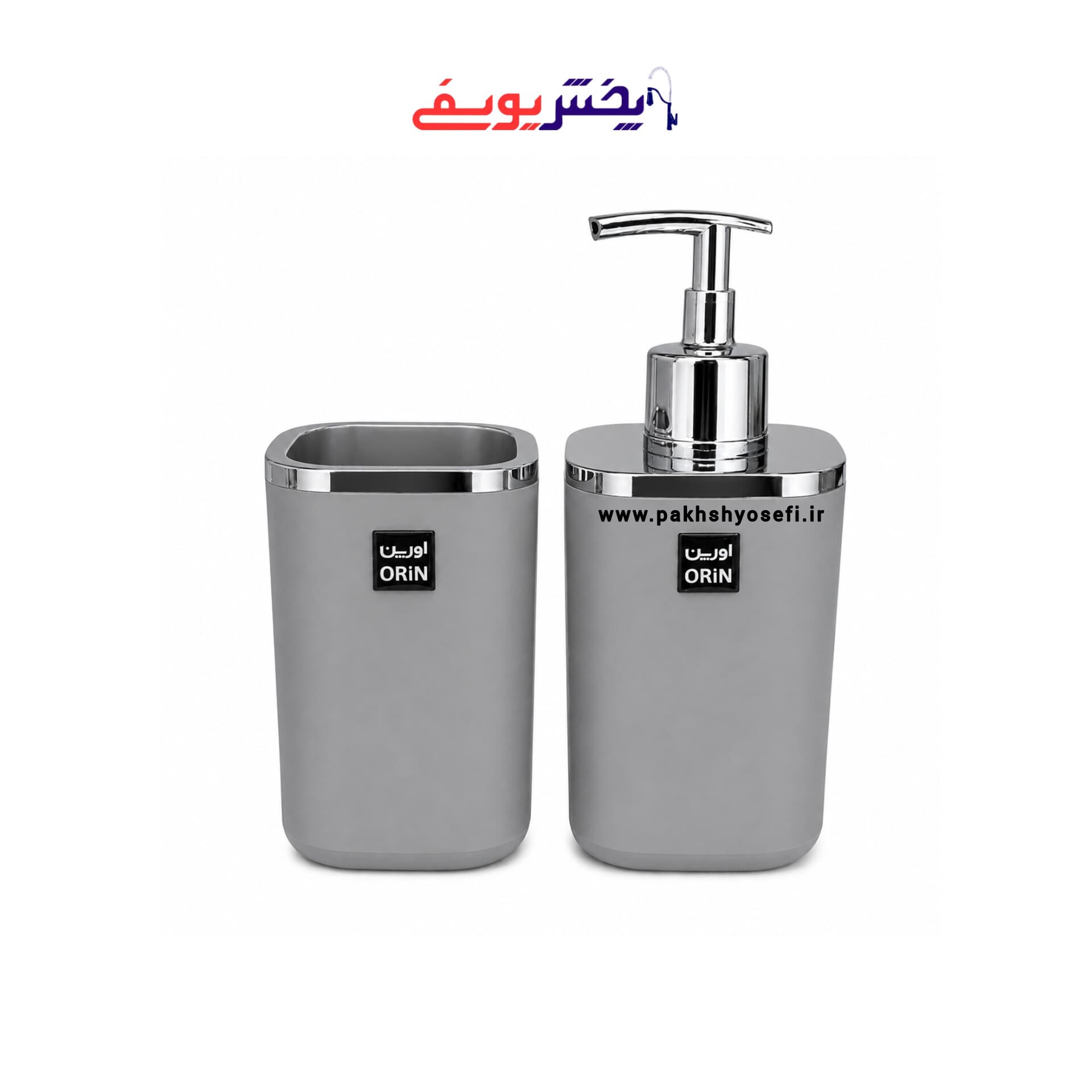 ست جا مایع و مسواکی میراب رنگ طوسی — تصویر ۴