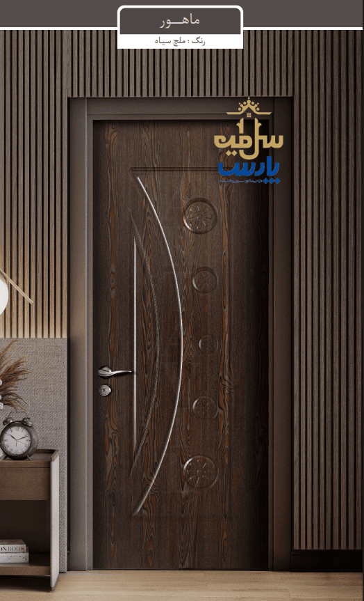 درب چوبی ملامینه طرح ماهور ملچ سیاه — تصویر ۲