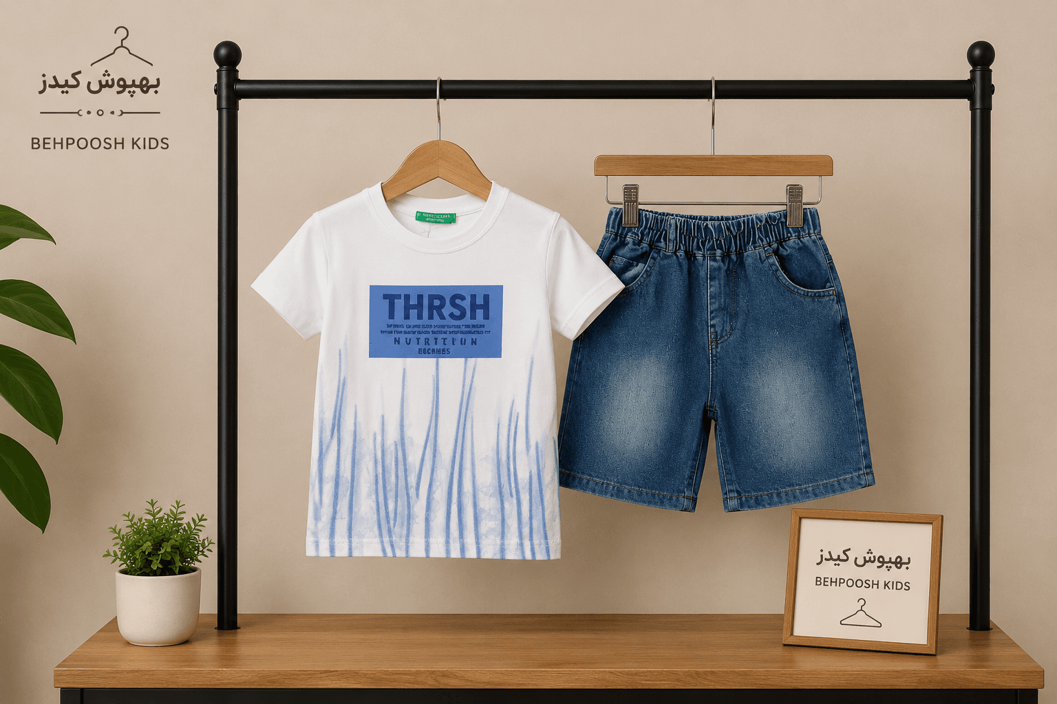 تیشرت شلوارک پسرانه جین — تصویر ۶