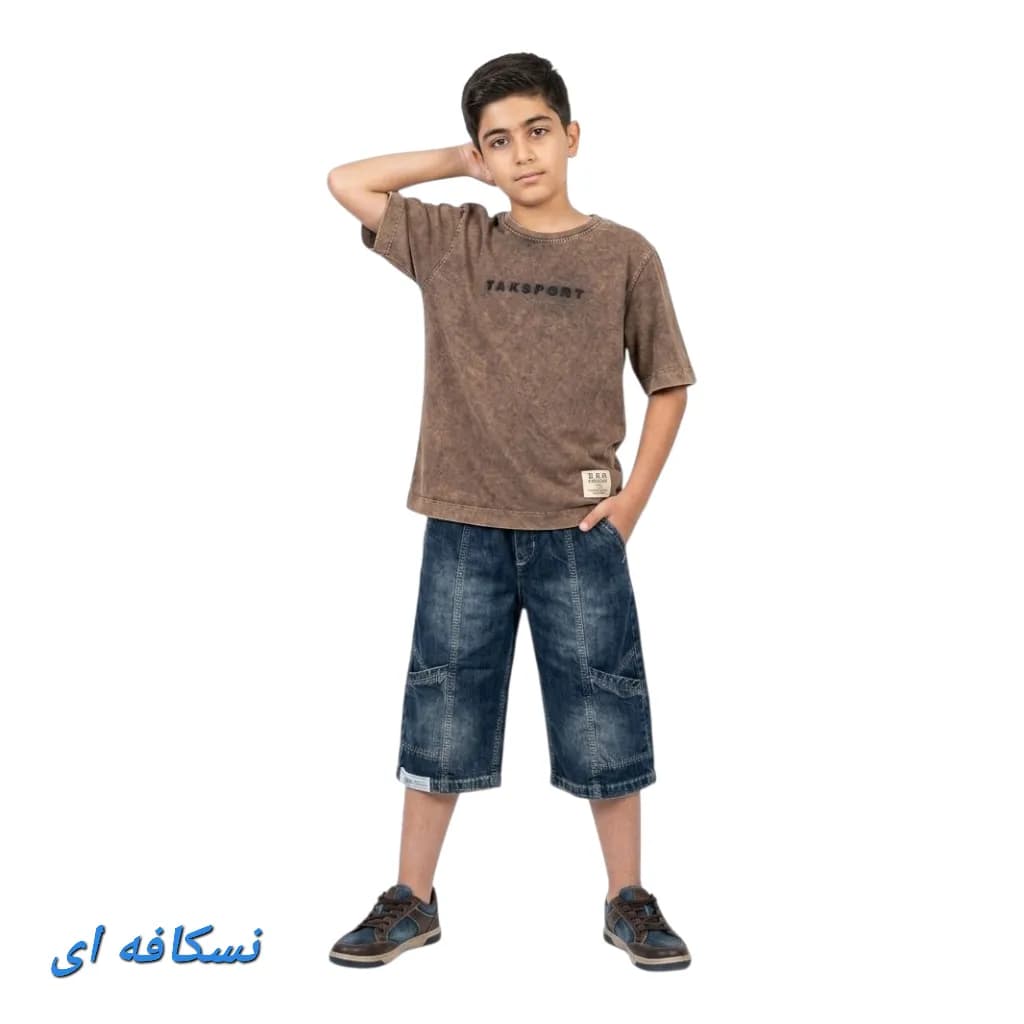 تیشرت شلوارک پسرانه جین