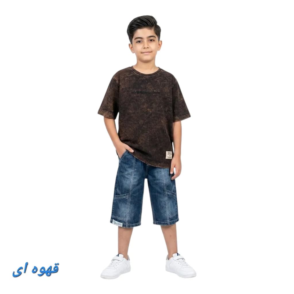 تیشرت شلوارک پسرانه جین — تصویر ۳