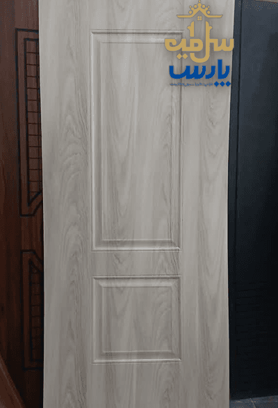 درب چوبی HPL طرح 2 قاب سفید یوسمیت مات — تصویر ۲
