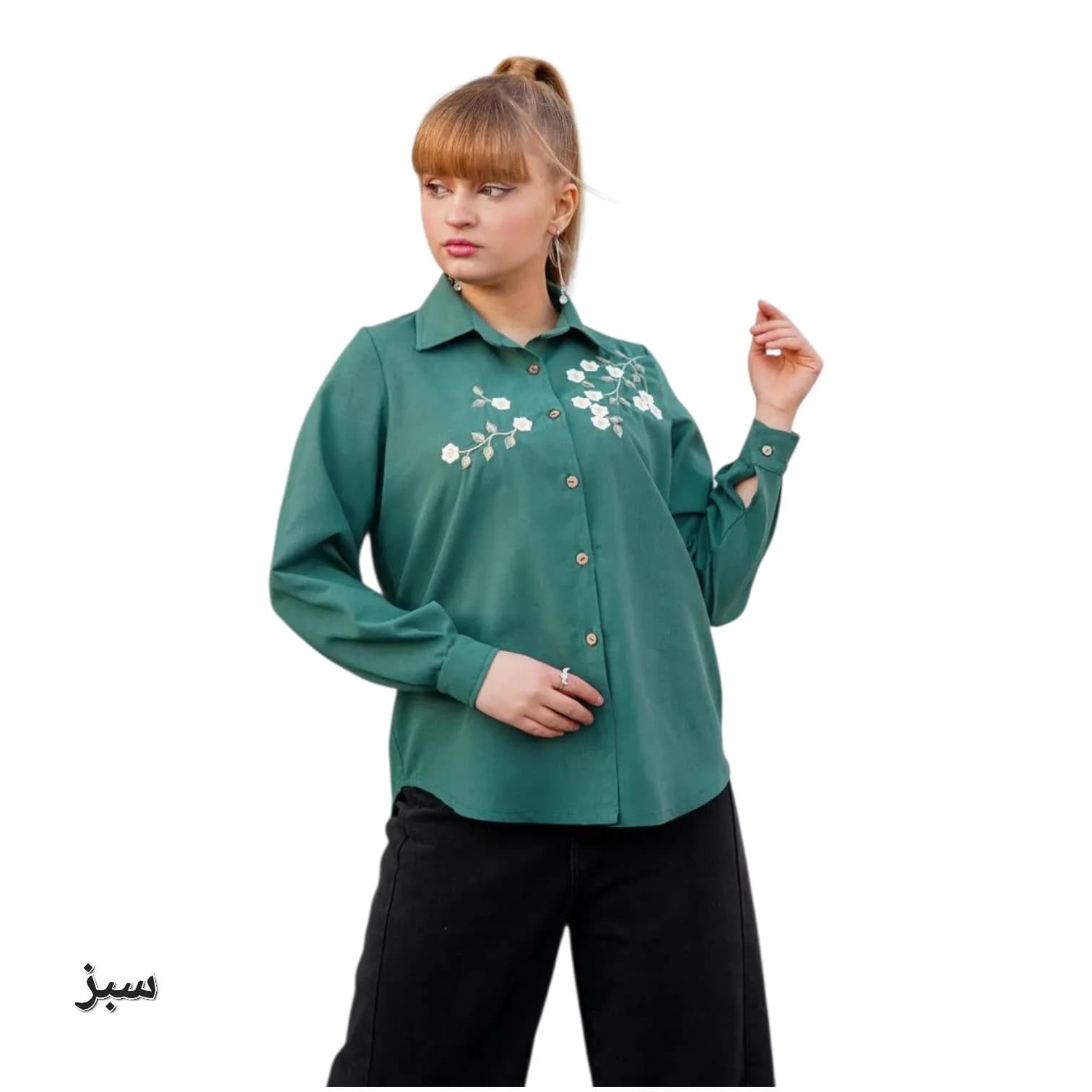 شومیز دخترانه نوجوان گلدوزی شده روژدا — تصویر ۸