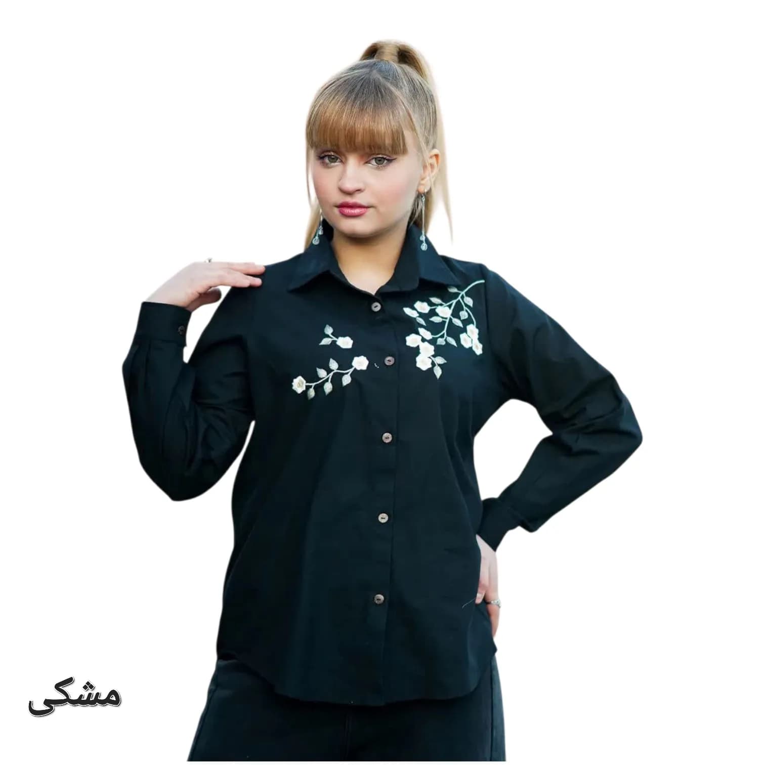 شومیز دخترانه نوجوان گلدوزی شده روژدا — تصویر ۳
