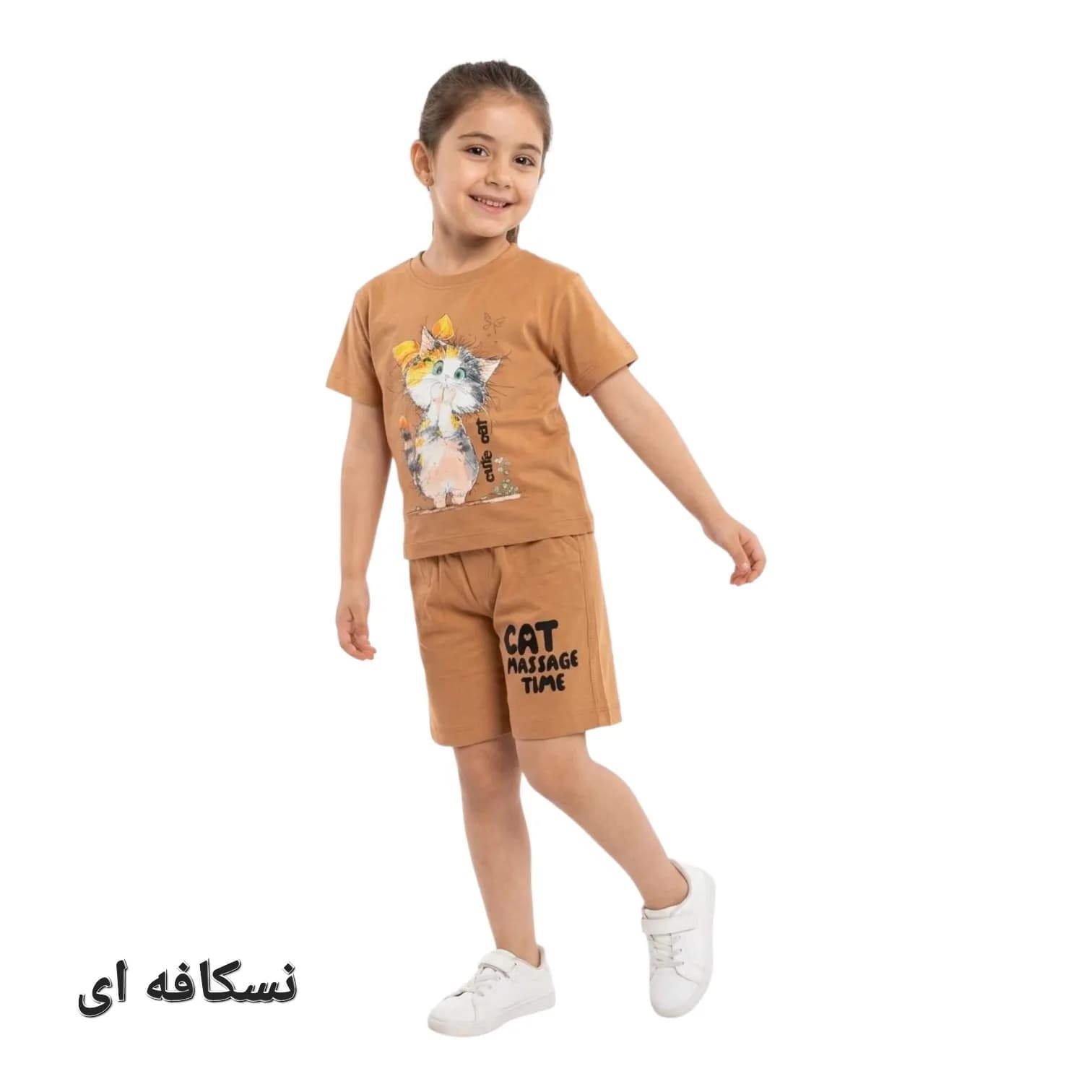 تیشرت شلوارک دخترانه گربه — تصویر ۷