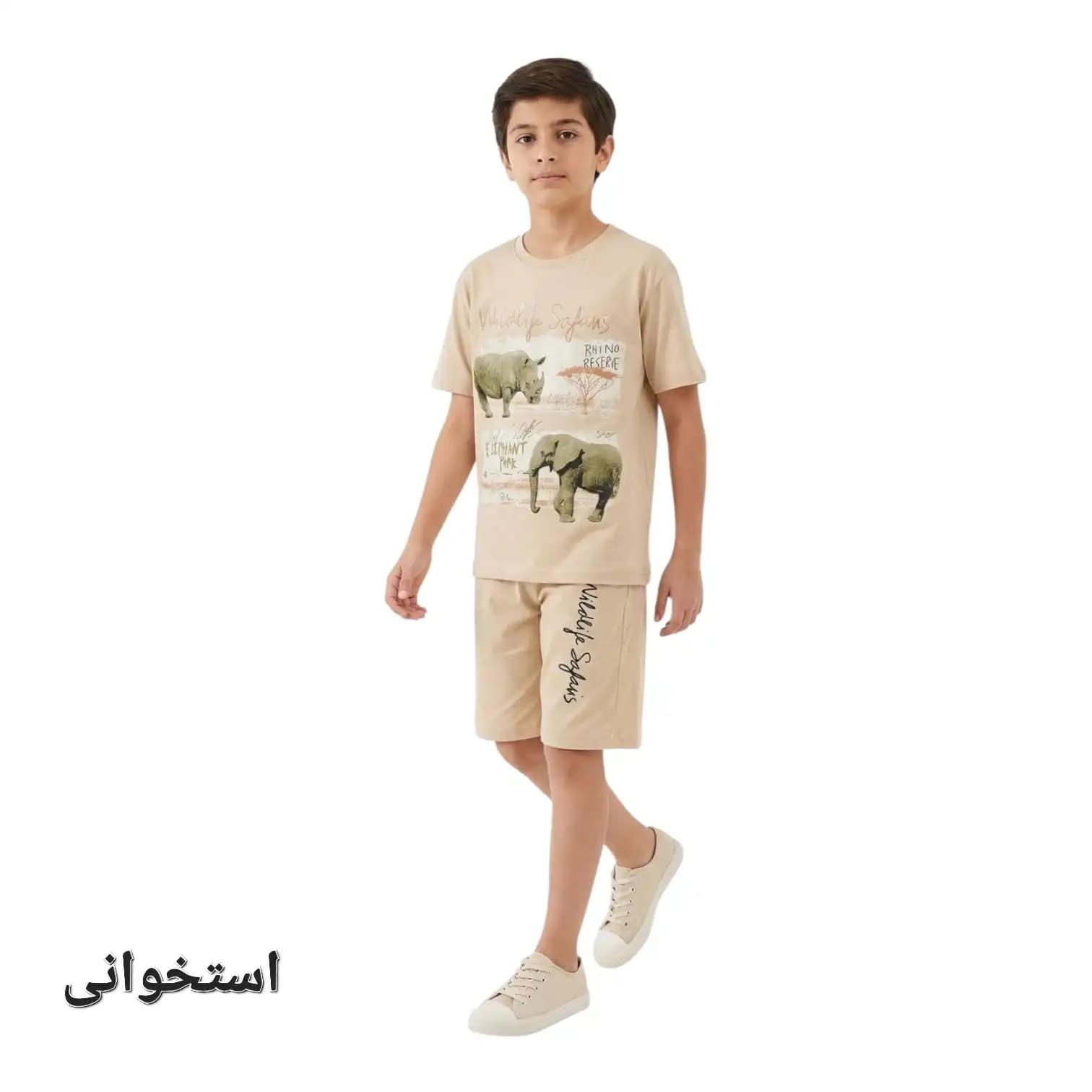 تیشرت شلوارک پسرانه کرگدن — تصویر ۳